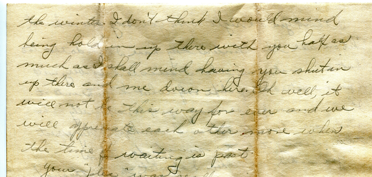 About a tent in the winter in July 21, 1931 letter